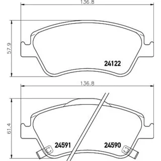 Hella Bremsbel?ge vorne Toyota Auris Corolla 8DB355013-561