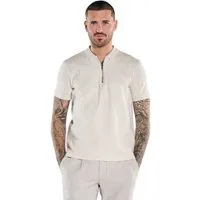 emilio adani Poloshirt Herren Modisches Poloshirt mit Zipper, Beige