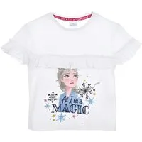 Disney Print-Shirt Disney Die Eiskönigin Elsa Kinder Mädchen kurzarm T-Shirt 100% Baumwolle, Gr. 104 bis 128