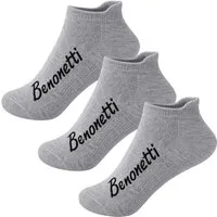 Benonetti Sneakersocken Damen & Herren aus Baumwolle – kurze Socken mit Fersenschutz (Packung, 3-Paar)