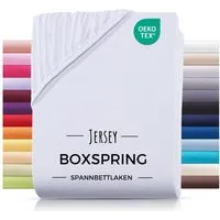 Carpe Sonno Spannbettlaken Boxspringbett Wasserbett Jersey 180x200 180x220 200x200 200x220, Jersey, Gummizug: rundum, (1 Stück), Bettlaken Baumwolle Matratzenbezug hohe Matratzen bis 32cm