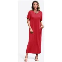 Imily Bela Maxikleid Damen Sommerliches T-Shirt Kleider (Packung, 1-tlg., 1per-Pack) Einfarbig