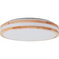 Brilliant Deckenleuchte Laskos, LED fest integriert, Warmweiß, mit Holzrahmen, Ø 38 cm, 2200 lm, 3000 K, Holz/Kunststoff