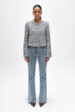 BENU Damen Blauer Blazer mit Goldknöpfen