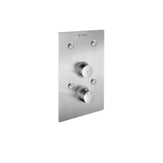 Schell Fertigmontageset 019002899 Frontplatte Edelstahl, Selbstschluss-Thermostat