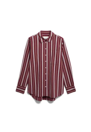 Armedangels - STRIPE LOOSE SHIRT BLOUSE velvet red-amberwood - Gr. - M