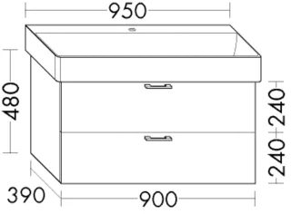 Burgbad Waschtischunterschrank Sys30 PG4 Sana 480x900x390 Eiche Weiß, WVNI090F3675 WVNI090F3675
