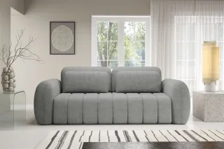 Sofa 3-Sitzer mit Schlaffunktion CARIA in Stoff Quelle Grau