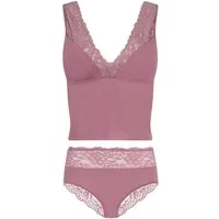 Evoni Set: Tanktop Wäsche Set Spitze