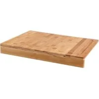 Spetebo Schneidebrett Bambus Schneidebrett mit Anschlagkante, Bambus, (Packung, 1-St., mit Saftrille), Holz Küchenbrett lebensmittelecht feuchtigkeitsresistent