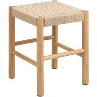 ACTONA GROUP Stuhl Alvin, Hocker, Hocker, off-white Papiergeflecht, mit geflochtenem Muster, 35x35x45cm