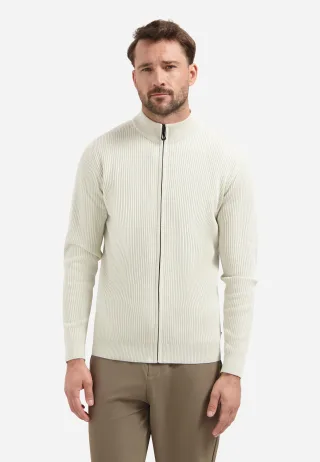No Excess - Cardigan Full Zip Tuck Stitch chalk - Gr. - XXXL