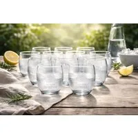 Mixcompany Glas Acqua Morelli Wassergläser 12er Set – Klare Tumbler Gläser mit Relief