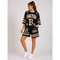 Worldclassca T-Shirt & Shorts Worldclassca 2tlg Oversize SET Shirt + Shorts Jogginganzug Bosten 17 Neue Kollektion - Stilvolle und gemütliche Streetwear Mode für Damen