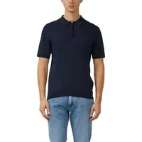 s.Oliver Poloshirt mit Strick-Muster und kurzes Reißverschluss