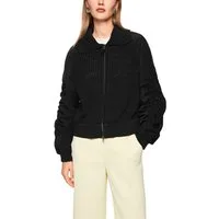 Marc Cain Cardigan Tiger Mania Premium Damenmode aus einer trendigen Materialmischung, 2-Wege-Reißverschluss