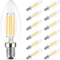 ZMH LED-Leuchtmittel 4W Warmweiß Kein Flimmern Energiesparlampe für Wohnzimmer Esstisch, E14, 12 St., 2700K, Schutz für die Augen