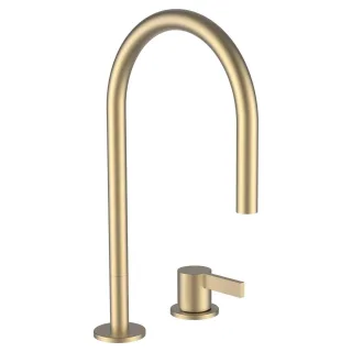 LAUFEN 2-Loch-Waschtischmischer Kartell LAUFEN Schwenkauslauf Ausladung 166 mm ohne Ablaufventil PVD H3113320832201