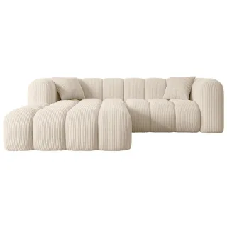 Altdecor Ecksofa, Beige, Kunststoff, 5-Sitzer, L-Form, Ottomane links, 242x190 cm, Wohnzimmer, Sofas & Couches, Wohnlandschaften, Ecksofas