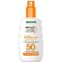 GARNIER Sonnenschutzspray AMBRE SOLAIRE HYDRA 24H, Beugt sonnenbedingte Hautalterung vor, wasserfest, zieht schnell ein.
