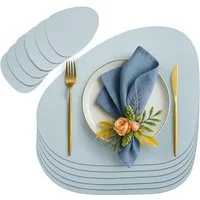 Youyijia Platzset 6er Set Tischset aus Leder-Imitat, Starke rutschfeste