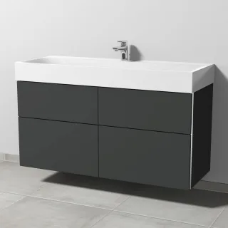 Sanipa 3way Waschtischunterbau zu Kaldewei Silenio Waschtisch mit 4 Auszügen, Graphit-Matt BP4571B