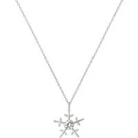 Einzelstück Charm-Kette Schneeflocken Halskette 925 Sterling Silber