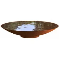 Adezz Dekoschale Adezz Wasserschale rund Corten-Stahl Rost braun/orange Wasserspiel
