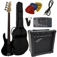 MSA E-Bass Set Elektrobass im 30 Watt Set, Gigbag, Band, Stimmgerät, Pleks, E-Bass JB
