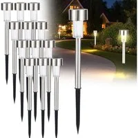 Casativo Gartenleuchte Solar-Wegeleuchten Set mit Erdspiess & Dämmerungssensor, wetterfeste Gartenleuchten