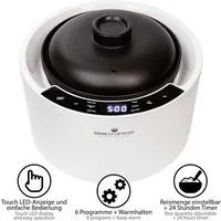 KeMar Kitchenware Multikocher, 900 W, 2,50 l Schüssel, Keramiktopf, Touchdisplay, 7 Programme, Timer