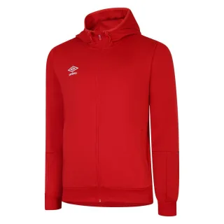 Umbro - "Total Training" Hoodie mit durchgehendem Reißverschluss für Herren (Zinnoberrot/Schwarz)