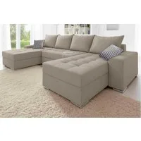 COLLECTION AB Wohnlandschaft Josy XL U-Form, Breite: 313 cm, Liegefl. 137x266 cm, Bettfunktion, Bettkasten & 2 Zierkissen, Federkern