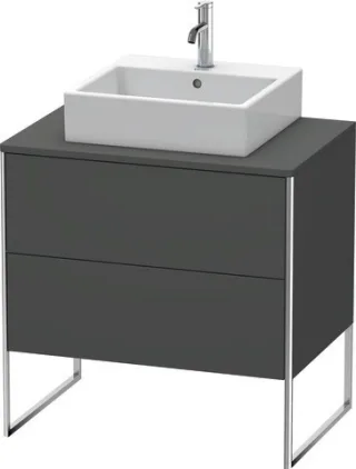 Duravit XSquare Konsolenwaschtischunterbau bodenstehend Graphit Matt 800x548x778 mm - XS492004949 XS492004949