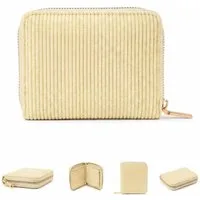 MillyMilk Geldbörse Kord Geldbeutel FONDO Damen – Mini Portemonnaie Stoff Pastell klein, Formstabil & kompakt – kein labberiges Säckchen!