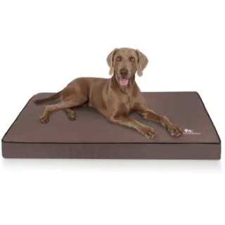 Knuffelwuff Orthopädische Hundematte Nantucket aus Velours mit Handwebcharakter braun XXXL