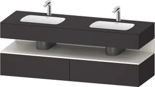 Duravit Qatego Einbauwaschtisch mit Konsolenwaschtischunterbau Graphit Supermatt 1600x550x600 mm - Q QA4797084800010