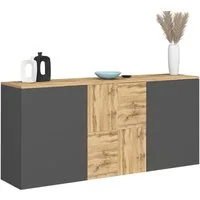 OTTO home Sideboard ISEO, Kommode, Schrank, Sideboard, Lowboard, 6 Fächer, Breite 150 cm (1 St), stehend/hängend, 3 Türen, 6 Fächer, Breite 150 cm