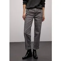 STREET ONE 5-Pocket-Jeans Graue Waschung, trendiger Snake Print