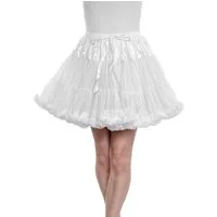 Metamorph Kostüm Rüschen Tutu weiß Karneval Faschingskostüm Damen, Hochwertiger Petticoat mit Schleife und Rüschensaum