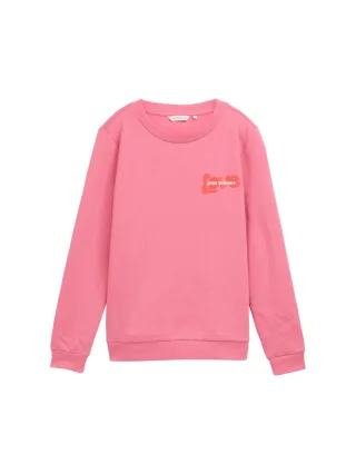 Tom Tailor - Loose Fit Sweatshirt mit Print bright rose - Gr. - L