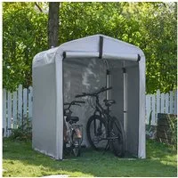 SoBuy Gartenhaus KLS11, Foliengerätehaus Gerätehaus Fahrradgarage UV-Schutz Regenschutz, Geräteschuppen, Terrasse Motorrad Garage, inklusive Fundamentrahmen