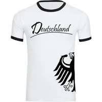 multifanshop T-Shirt Kontrast Deutschland - Adler seitlich - Männer