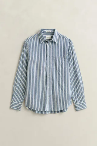 GANT - Regular Fit Dobby Striped Hemd faded denim - Gr. - XXL