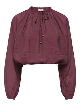 JDY - JDYPAIGE L/S TOP WVN Oxblood Red - Gr. - S