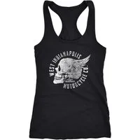 Neverless Tanktop Damen Tank Top Motorrad Biker Totenkopf Skull Wings Vintage Racerback