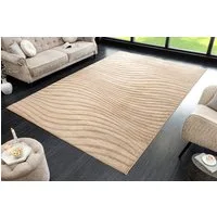 riess-ambiente Designteppich WAVE 230x160cm beiget · Kurzflor-Teppich mit Hoch-Tief-Effekt, rechteckig, Höhe: 10 mm, Wohnzimmer · Indoor · 3D-Effekt · Modern · Schlafzimmer