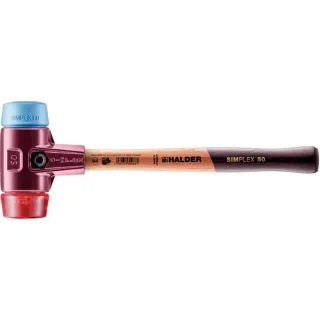 HALDER SIMPLEX - Schonhammer mit Tempergussgehäuse und hochwertigem Holzstiel, TPE-soft / Plastik - 3016.050