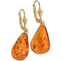 Firetti Paar Ohrhänger Schmuck Geschenk Silber 925 Ohrschmuck Ohrringe Tropfen, Made in Germany - mit Bernstein
