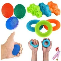 MOPUEA Handmuskeltrainer Handmuskeltrainer und Fingertrainer-Set 9er für unterarmübungen (9-St., mit drei progressiven Widerstandsstufen), 3 Griffkreis 3 Fingerauszieher 3, Handtrainer Set